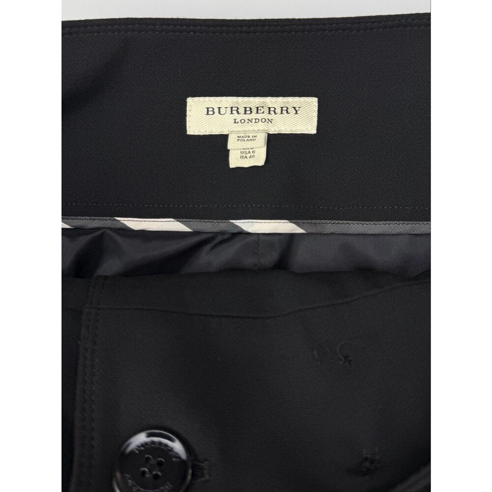 BURBERRY London Belted Button Front Pencil Skirt Size 6 Black - Picture 3 of 7